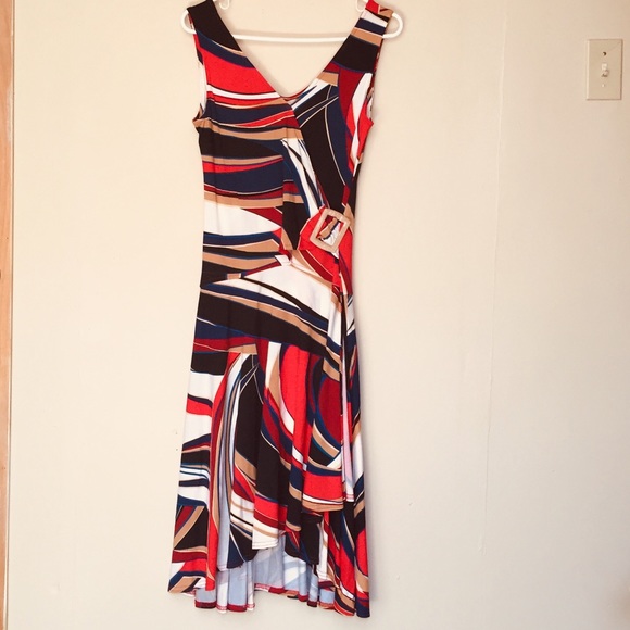 Joseph Ribkoff Colour Block Peplum Dress - Picture 5 of 8